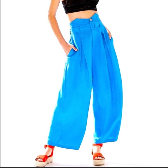 NWT UO blue wide leg pants - Picture 2 of 15